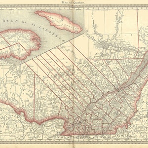 1881 Map of Quebec Canada