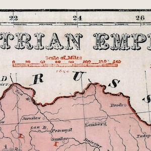 1856 Map of Austrian Empire Etsy