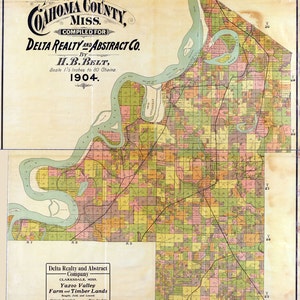1904 Farm Line Map du comté de Coahoma, Mississippi, Clarksdale