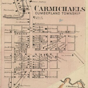 1865 McConnells Map of Greene County PA image 3