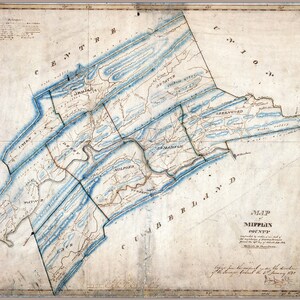 Carte 1816 du comté de Mifflin en Pennsylvanie
