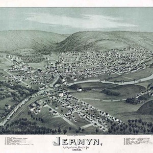 1889 Panorama-Karte von Jermyn Lackawanna County Pennsylvania