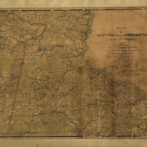 1863 Map of Bertie Hertford and Northampton County NC