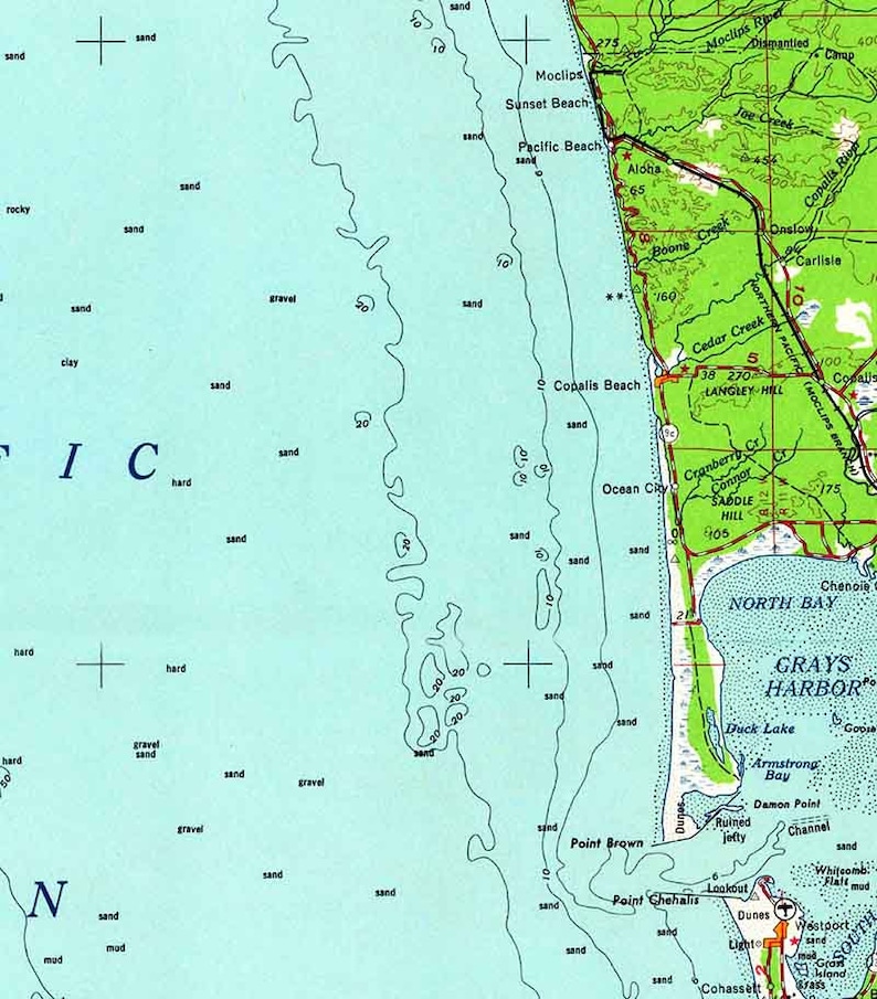 1963 Topo Map of Copalis Beach Washington Etsy
