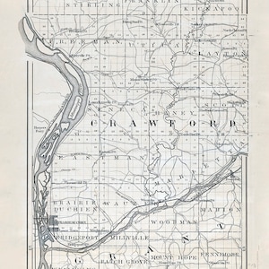 1880 Map of Crawford County Wisconsin