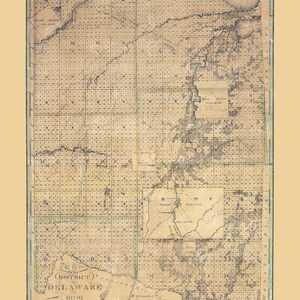 1824 Mappa della contea di Delaware, Ohio