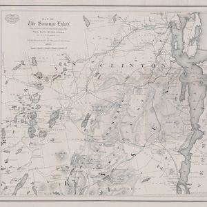 1869 Map of the Saranac Lakes New York
