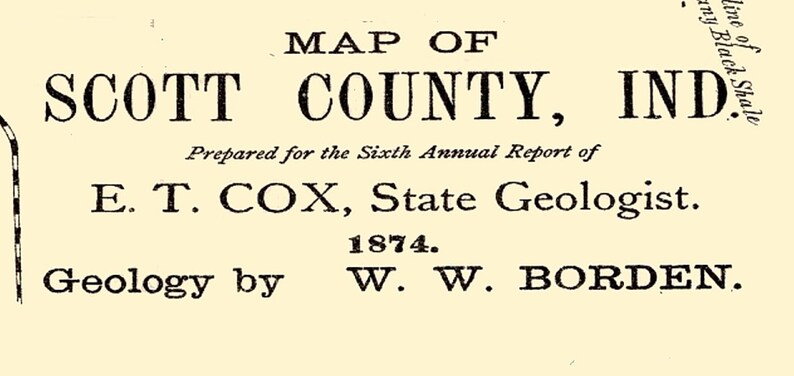 1874 Map of Scott County Indiana Etsy