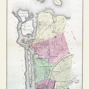 1873 Plan de Long Island City, comté de Queens, New York