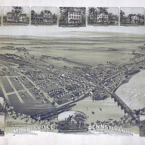1893 Panorama-Karte von Morrisville Bucks County, Pennsylvania