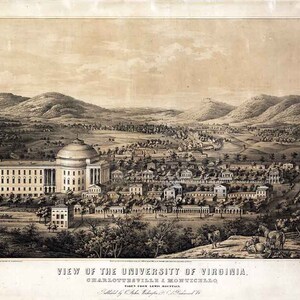 1856 Panoramische Ansicht der Universität von Virginia