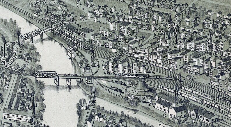 1898 Panoramic Map of Grafton West Virginia - Etsy