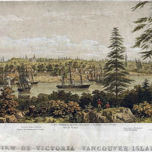 1860 Panorama-Karte von Victoria British Columbia Kanada
