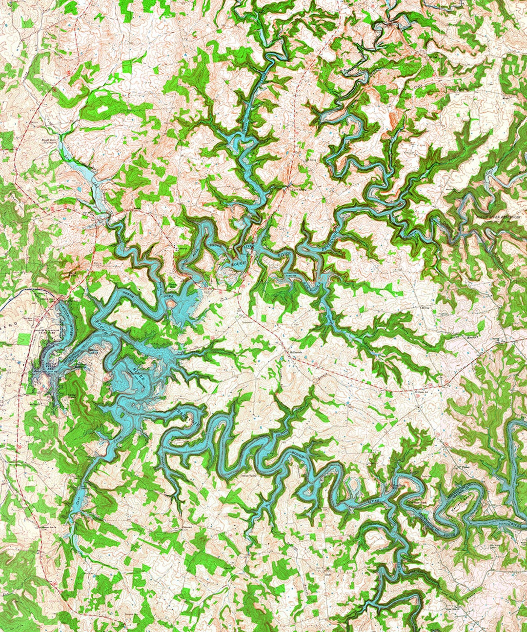 1963 Topo Map of Rough River Lake Kentucky Etsy