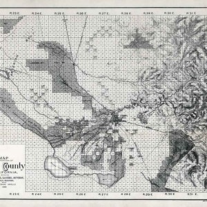 Carte 1888 du comté de Kern en Californie