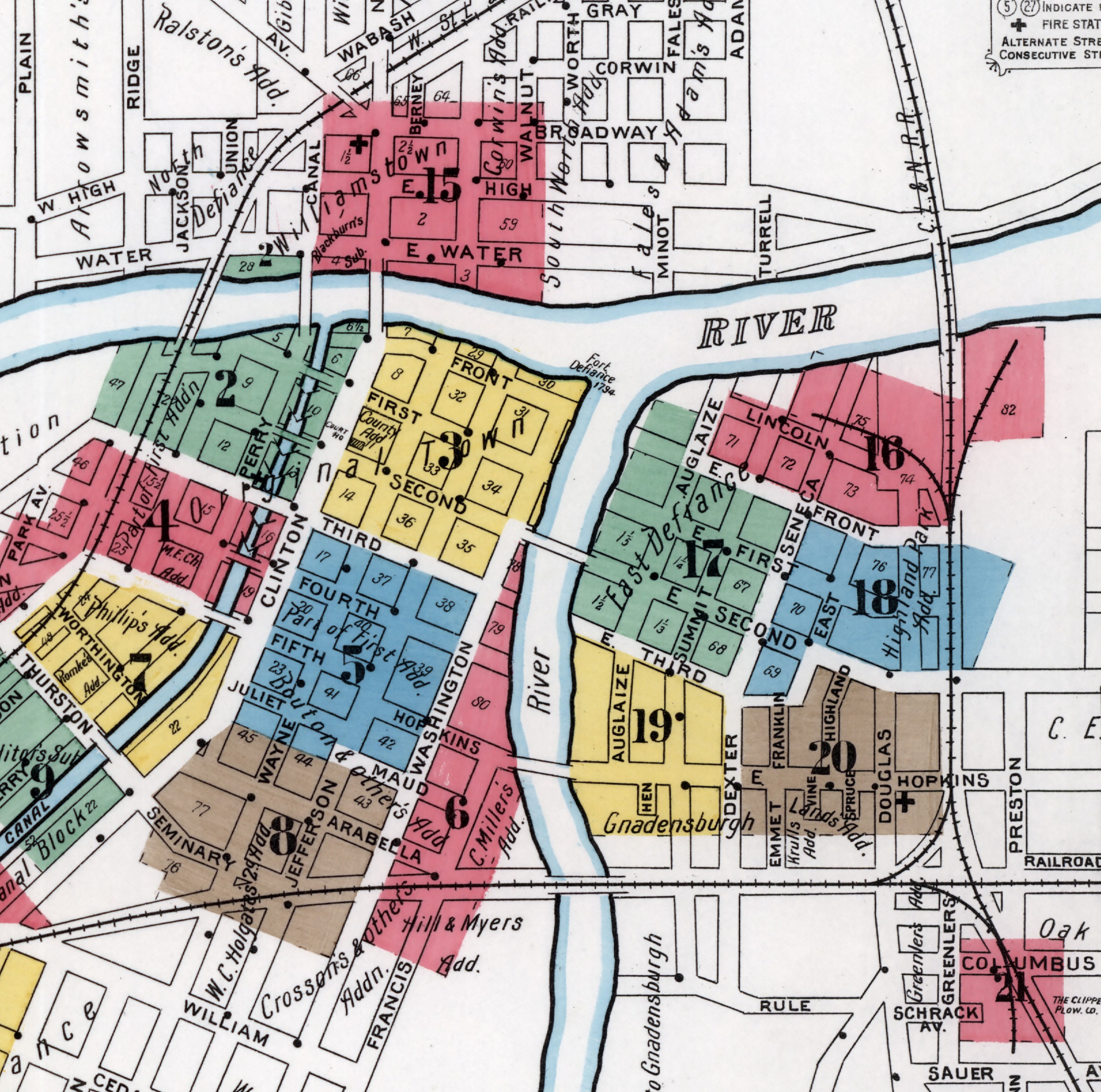 1899 Town Map of Defiance Ohio - Etsy