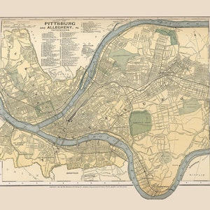 1891 Map of Pittsburgh Pennsylvania