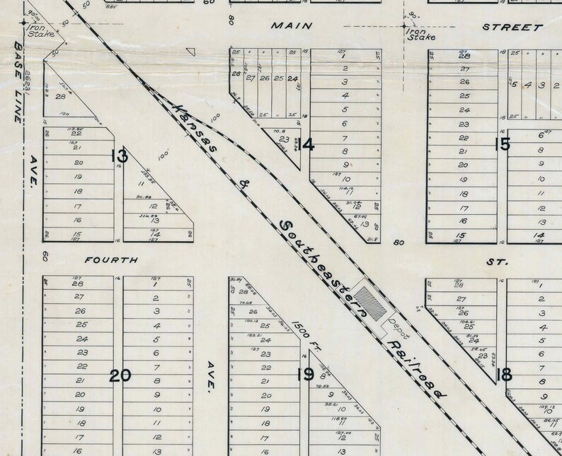 1898 Town Map of Braman Kay County Oklahoma Etsy Canada