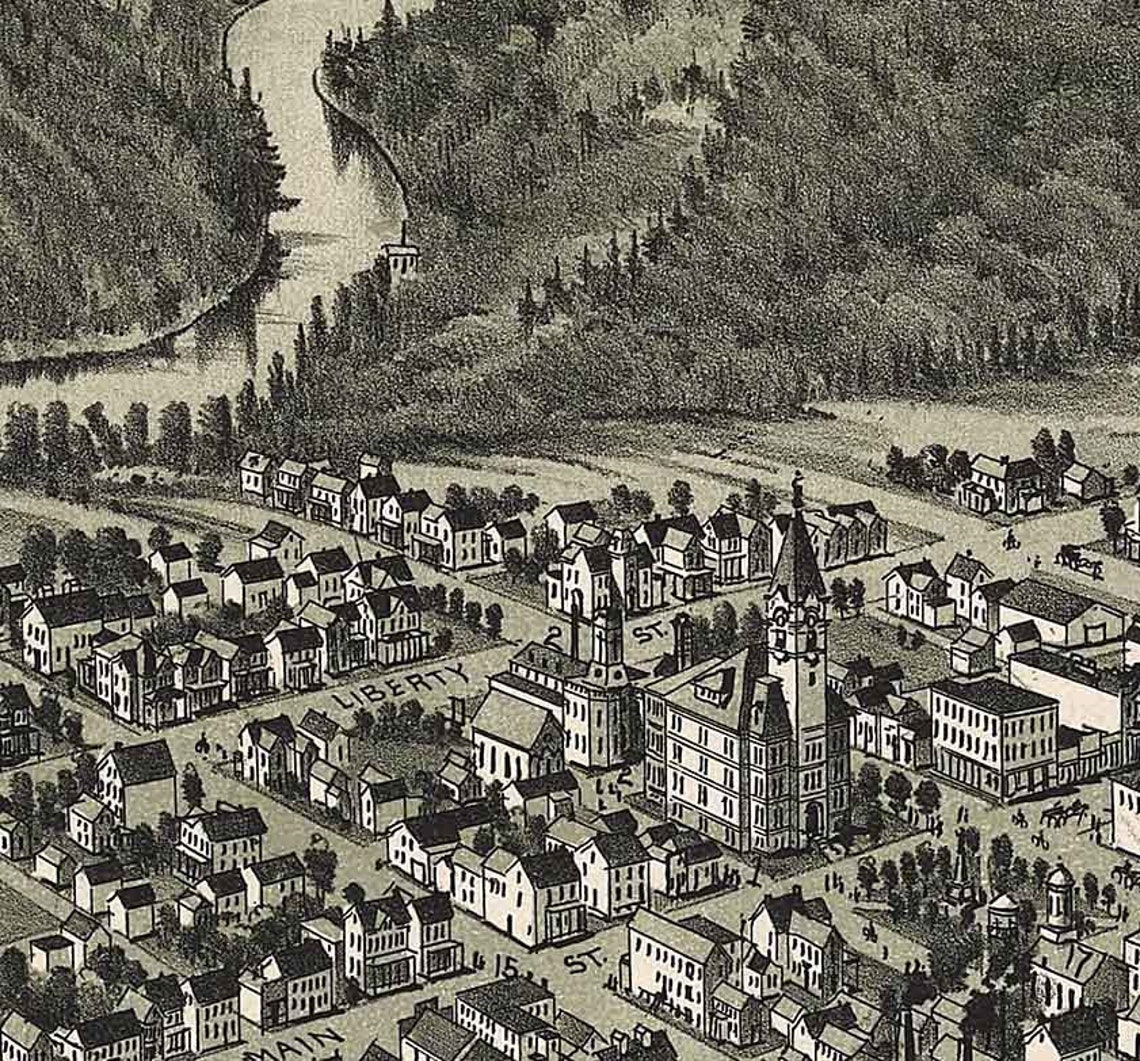 1896 Panoramic Map of Clarion Pennsylvania Etsy