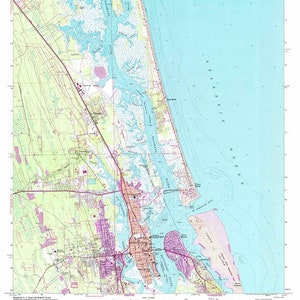 Topo-kaart uit 1956 van Sint-Augustinus Florida Vilano Beach Anastasia Island