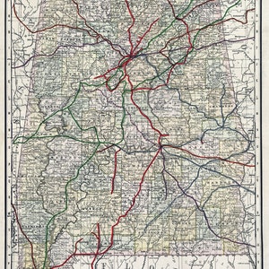 1888-Karte von Alabama