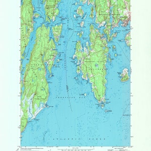 1974 Map of Boothbay Harbor Maine