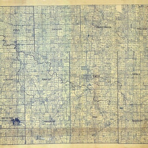 1900 Farm Line Map of Jay County Indiana - Etsy