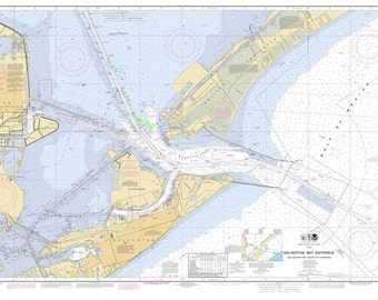 2011 Nautical Map of Galveston Bay Texas