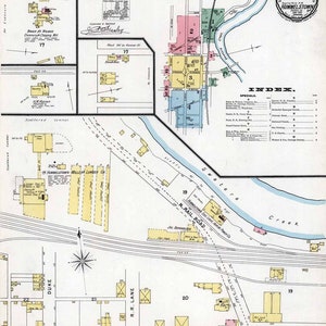 1895 Mapa de la ciudad de Hummelstown Condado de Dauphin Pensilvania