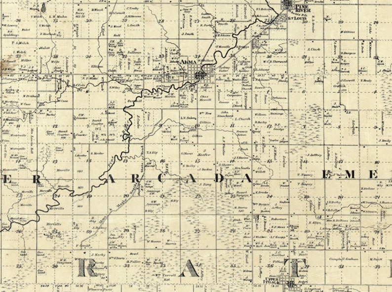 1864 Map of Clinton and Gratiot County Michigan Etsy
