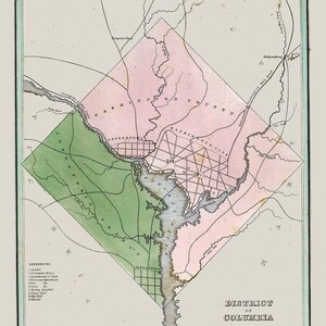 Carte 1838 de Washington DC