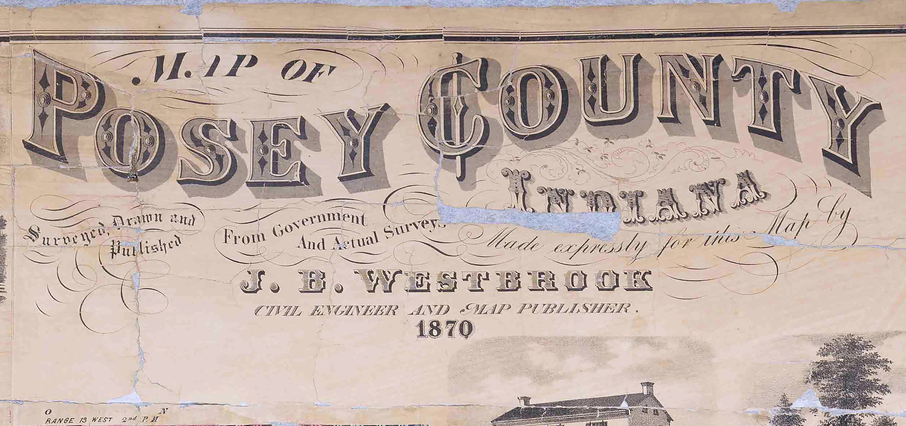 1870 Map of Posey County Indiana - Etsy