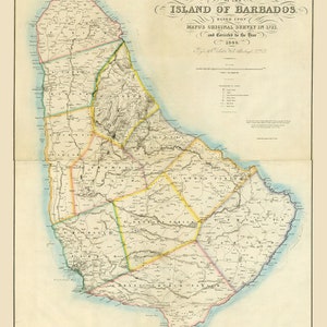 1846 Mapa de la isla de Barbados