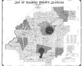 1910 Map of Calhoun County Alabama