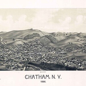 1886 Panorama-Karte Chatham New York