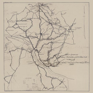 1906 Carte de la ville d'Ashland, comté de Cheatham, Tennessee
