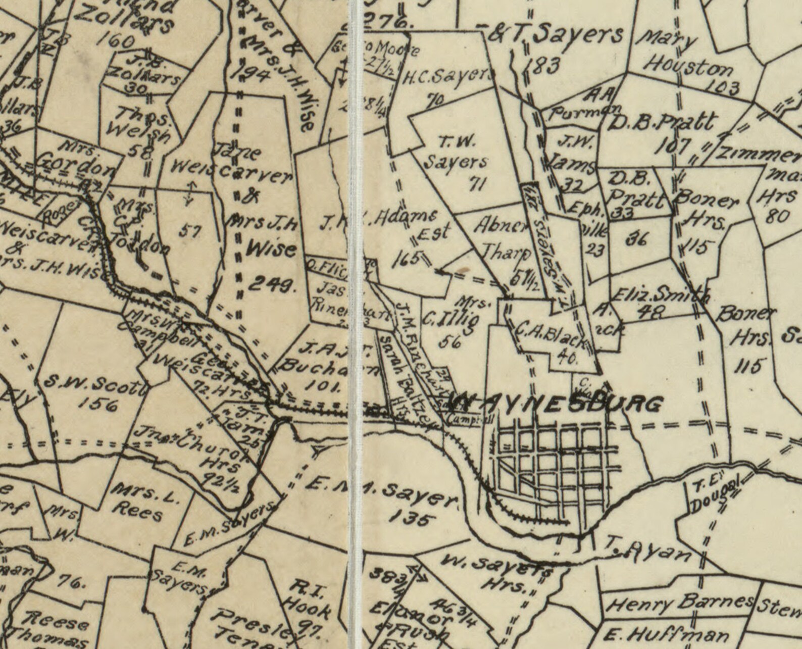 1897 Farm Line Map of Greene County PA Etsy