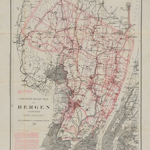 1894 Map of Bergen County New Jersey