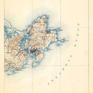 1888 Topo Map of Gloucester Massachusetts Quadrangle