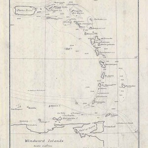 1880 Mapa de las Islas de Barlovento