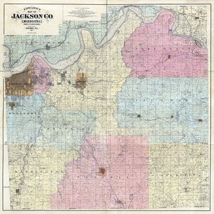 1887 Farm Line Map du comté de Jackson, Missouri, Kansas City