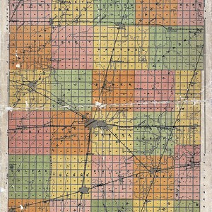 Carte du comté de Champaign, Illinois, 1909