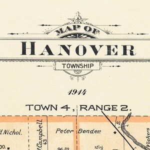 1914 Map of Hanover Township Butler County Ohio - Etsy