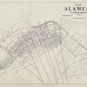 1912 Map of Alameda California
