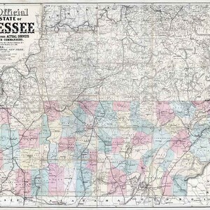 1862 Map of the State of Tennessee