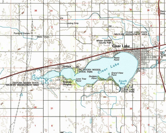 Clear Lake Iowa Map 1985 Map Of Clear Lake Iowa | Etsy Singapore