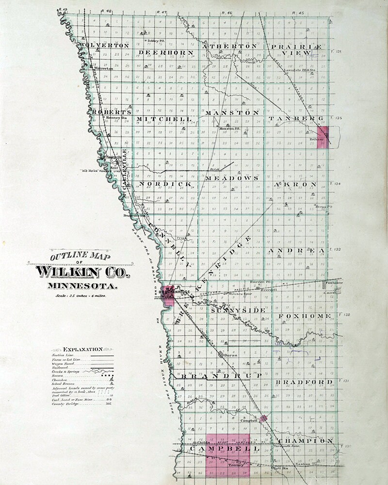 1903 Map of Wilkin County Minnesota