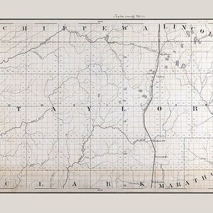 Carte 1880 du comté de Taylor, Wisconsin