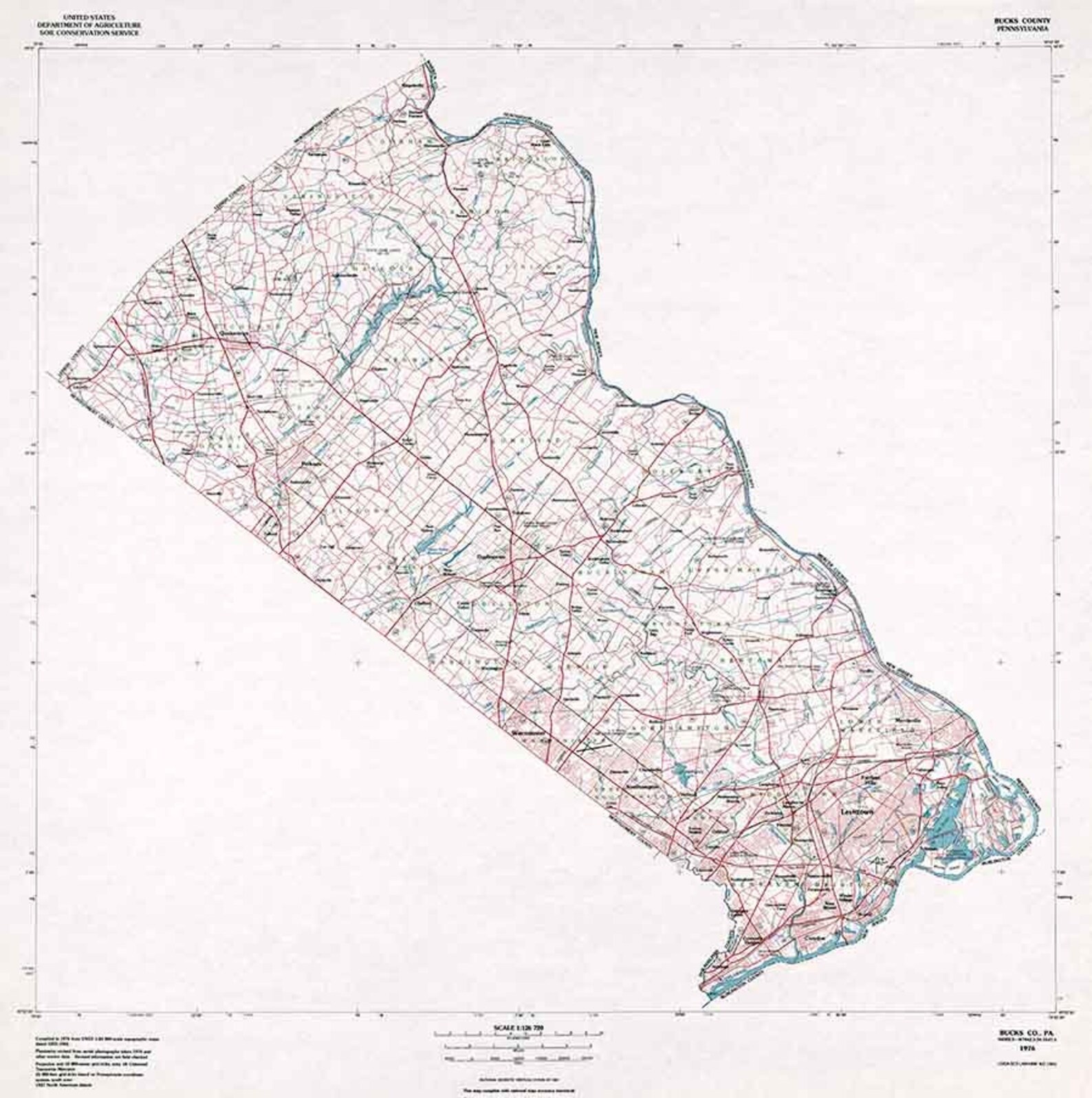 1981 Map of Bucks County Pennsylvania Etsy