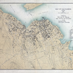 1896 Map of Bar Harbor Maine